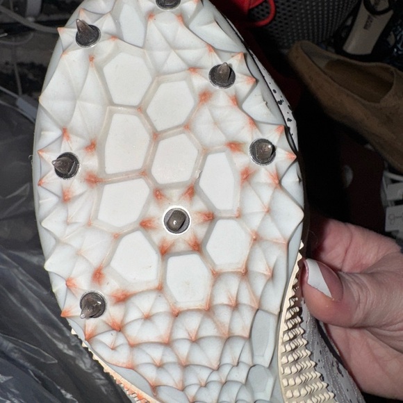 Authentic Nike Zoom Rival S 9 White/Black Paint splatter Track Spike Size 7.5 - Picture 11 of 14